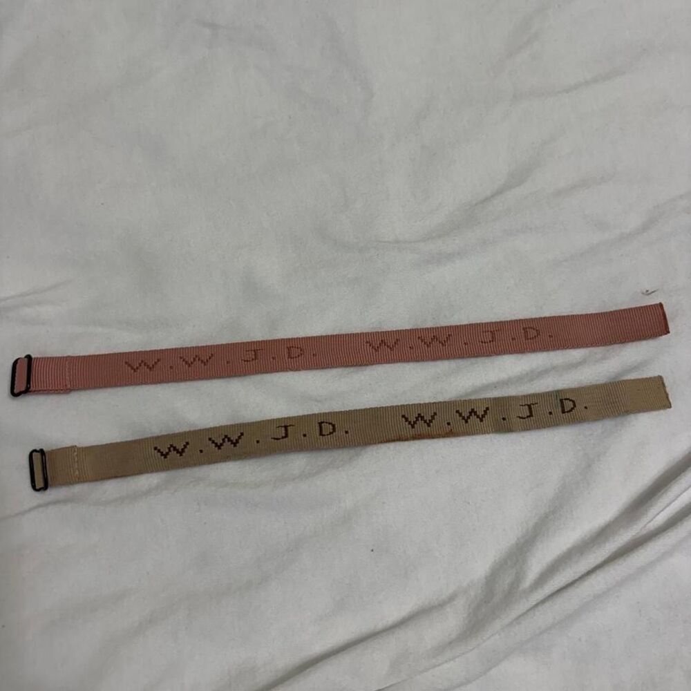 W.W.J.D. Brown Tan Bracelet Minimalist Christian Faith Jewelry Casual Accessory